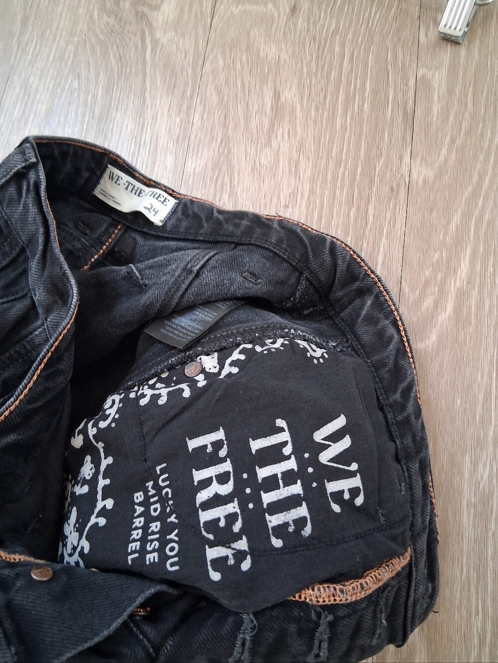 Free People We The Free Lucky You Mid Rise Barrel Soundwave - Picture 8 of 16